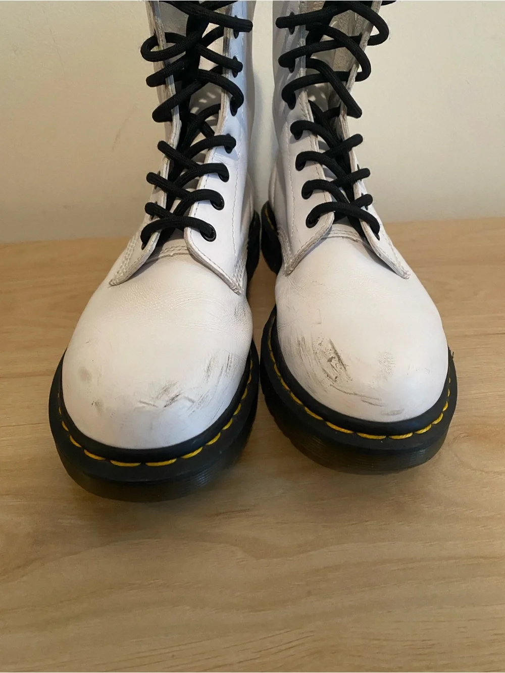 Dr. Martens 1460 White Leather Combat Boots Women’s Size 8